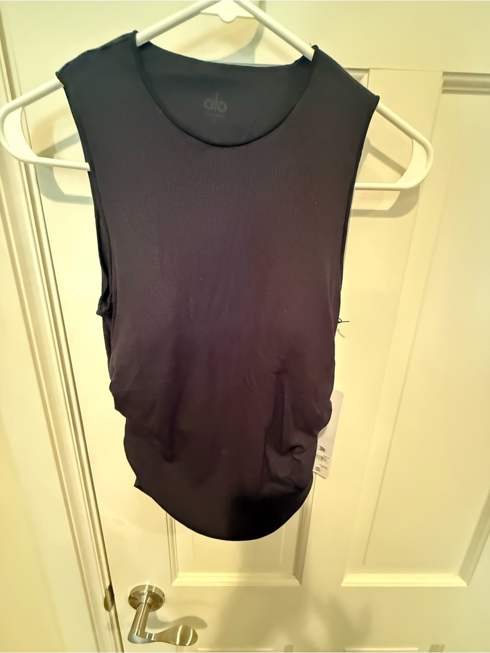 NWT ALO Yoga Black Sleeveless Ribbed En Pointe Tank Top Small